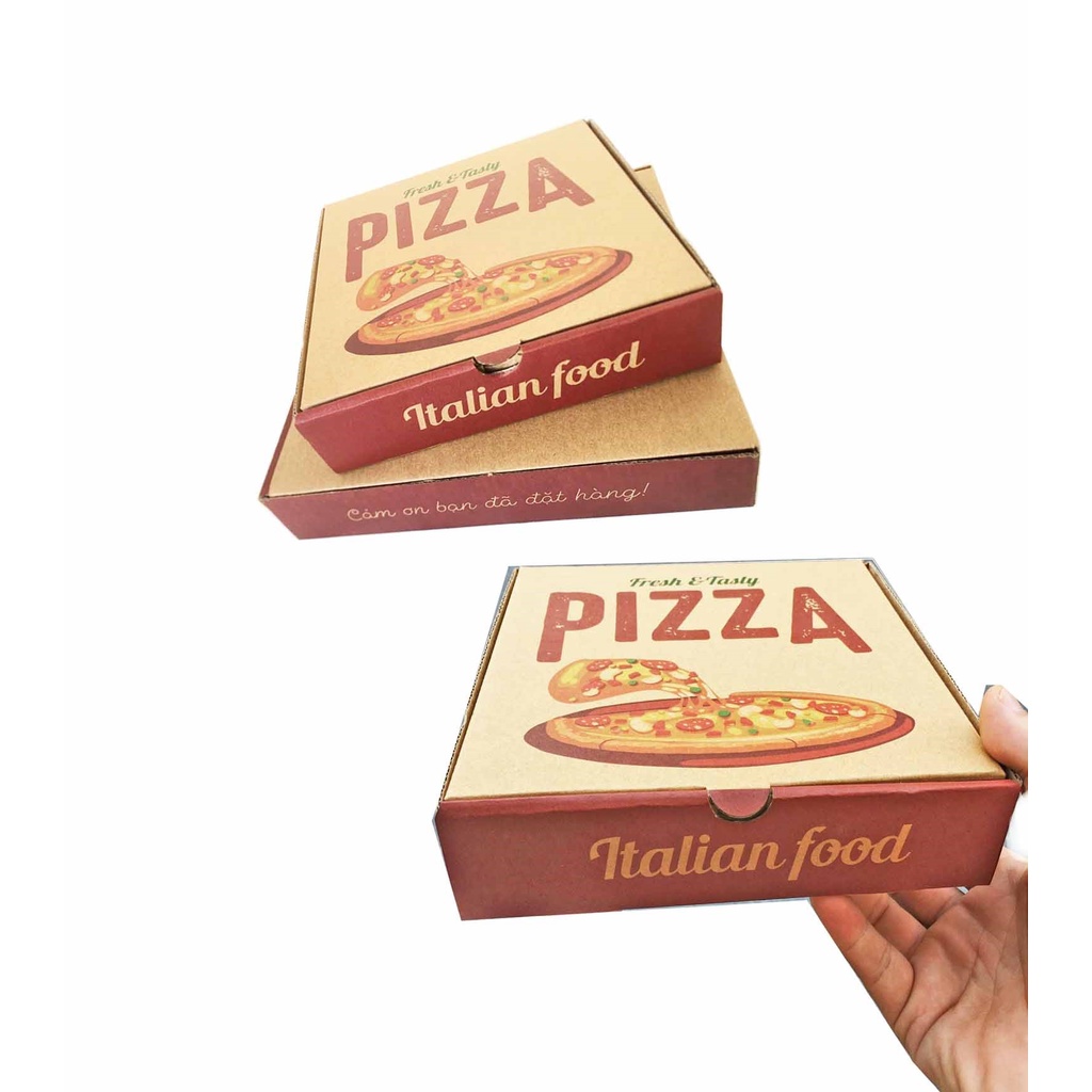 Combo 50 hộp Pizza size 18cm in sẵn giá sỉ