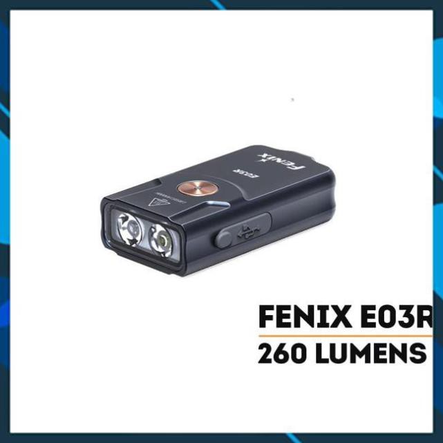 [HÀNG NHẬP KHẨU] [HÀNG SIÊU CẤP] Đèn pin và đèn sạc móc khóa Fenix E03R mini độ sáng 260 lumen pin tích hợp 200mAh