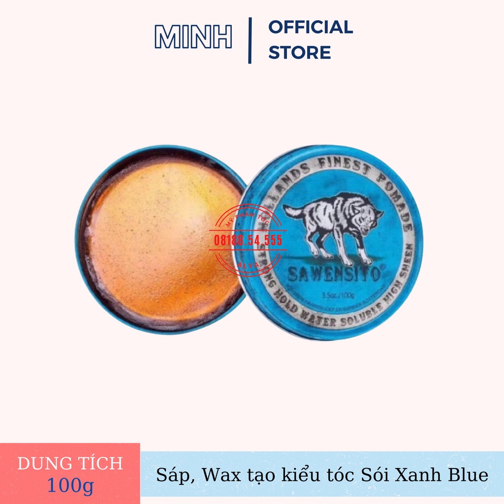 Sáp vuốt tóc SAWENSITO SÓI XANH BLUE 100gr tạo kiểu giữ nếp cho tóc. HÀNG CHÍNH HÃNG .