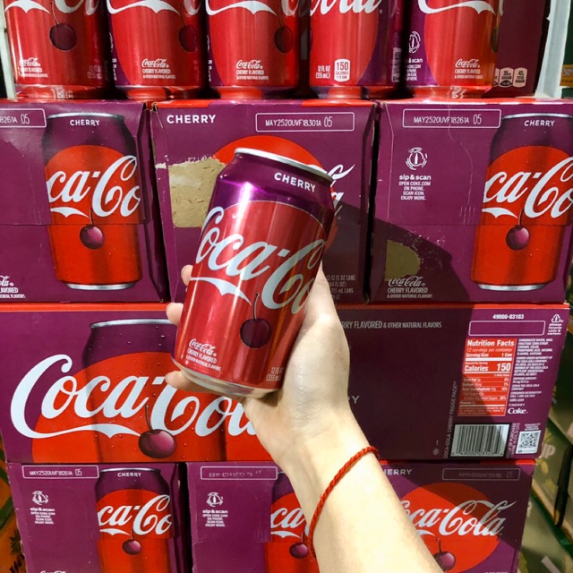 Coca cherry mỹ thùng 12 lon