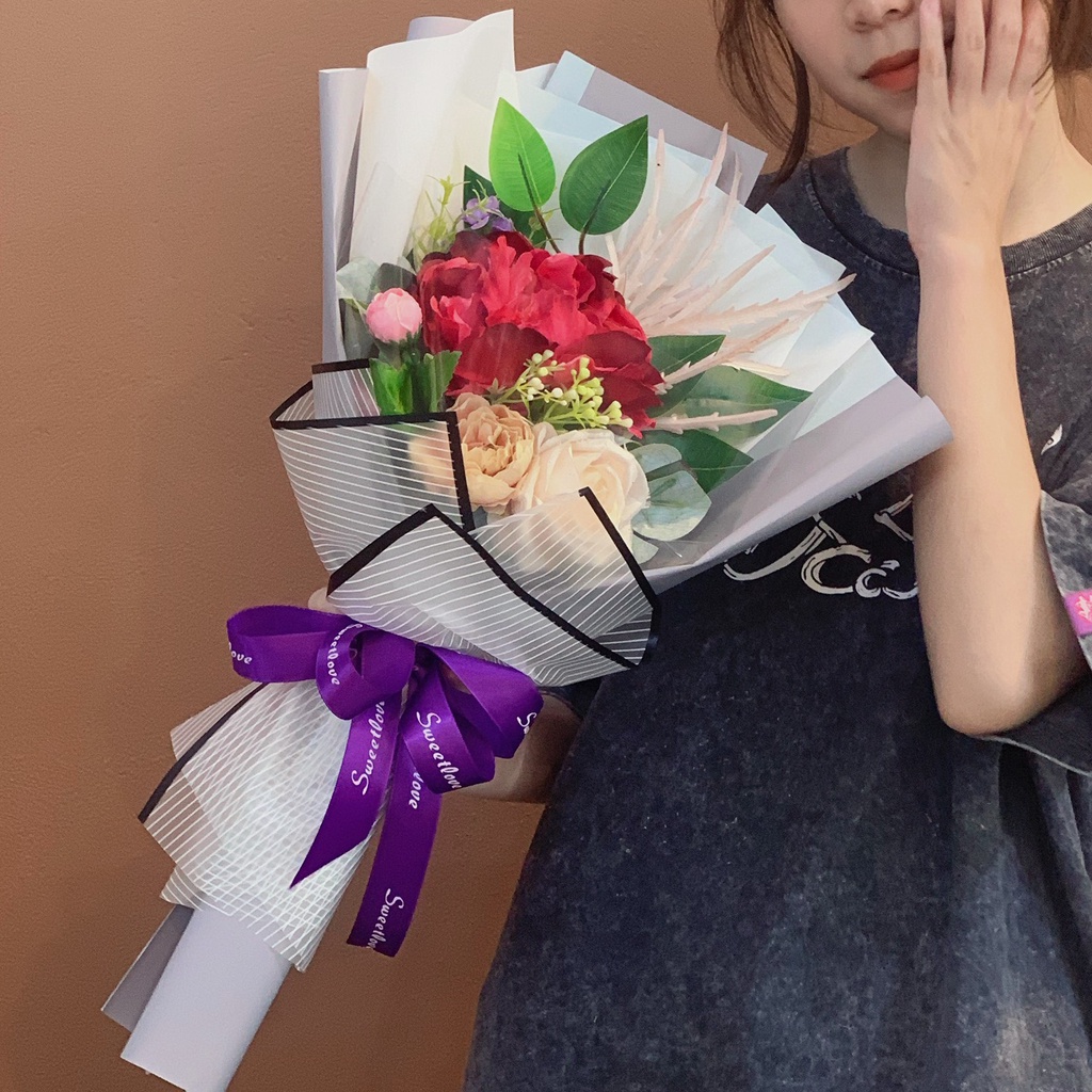 Bó Hoa Lụa Xinh Xắn Giá Rẻ  - HOA LỤA HOA GIẢ CAO CẤP HÀ NỘI