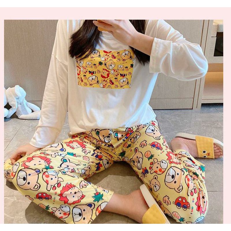 Bộ đồ ngủ thu đông bộ pijama nữ dễ thương quyến rũ mẫu mới chất đẹp phong cách Hàn Quốc Style 2020