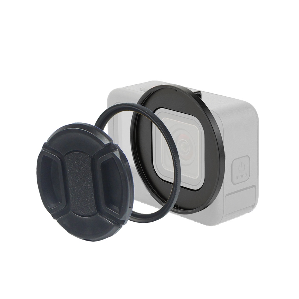 Vòng Nối Ống Kính Máy Ảnh 52mm Bằng Hợp Kim Nhôm Với UV Star + 4 Bộ Lọc Cho GoPro Hero 11 10 9 Accessorie