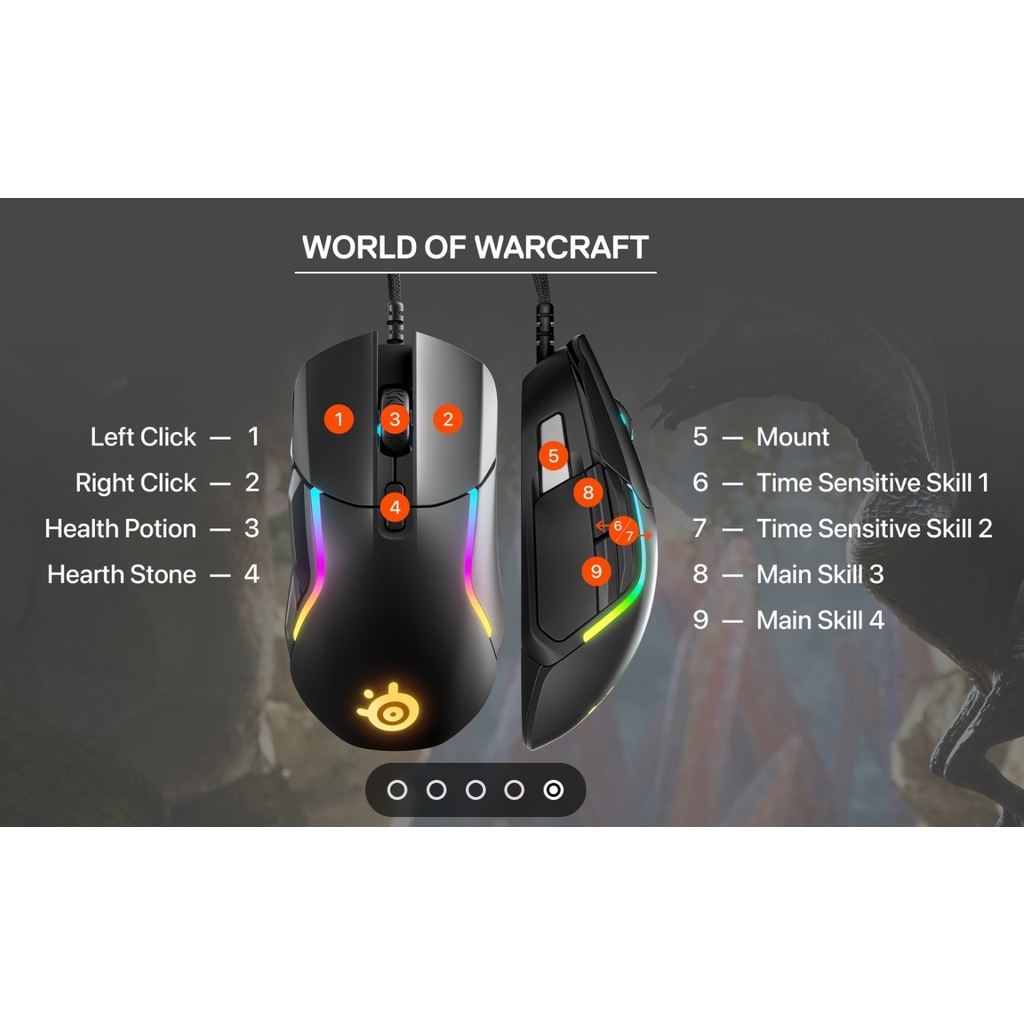 Chuột chơi game Steelseries Rival 5 Perfect for all (100–18,000 in 100 CPI Increments)