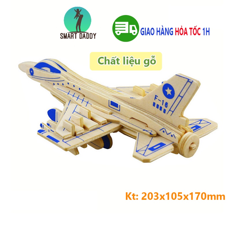 Lắp ghép mô hình máy bay 3D bằng gỗ hàng loại 1