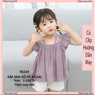 RG234_Rập giấy may bộ đồ bé gái