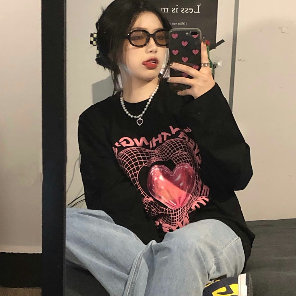 NRVP Áo hoodie dáng rộng phong cách Hàn Quốc mới 2021