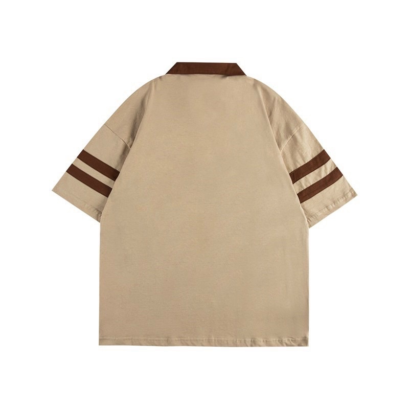Áo thun Polo Unisex SUNSHINE màu TAN form rộng Ulzzang  Chất thun da cá form nam nữ unisex