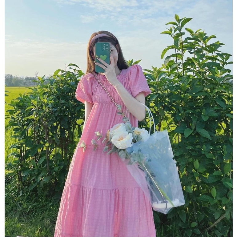 VÁY-ĐẤM XỐP NHĂN DẬP LY TAY BỔNG “VERLIS DRESS” SIÊU XINH