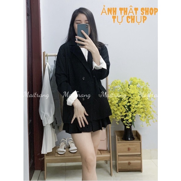 Áo blazer đen, Áo blazer nữ 2 lớp 4 cúc cao cấp (Video/ảnh thật) – (TTA24) | BigBuy360 - bigbuy360.vn