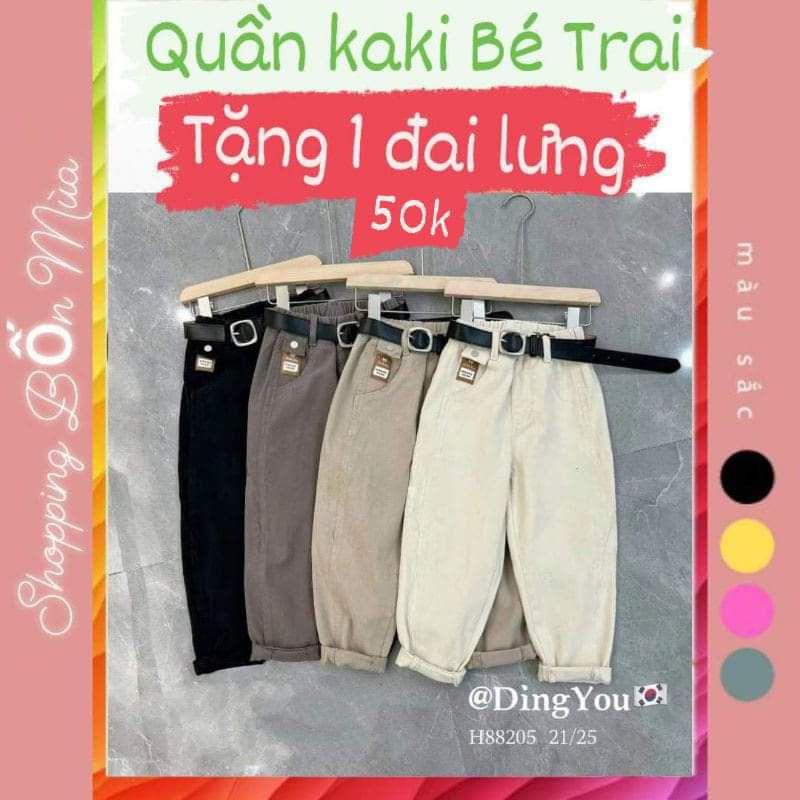 💥Quần Kaki học sinh baggy cho bé trai dáng baggy