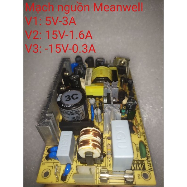 Mạch nguồn Meanwell ra 5V 12V -12V ; mạch nguồn Meanwell  5V 15V -15V.