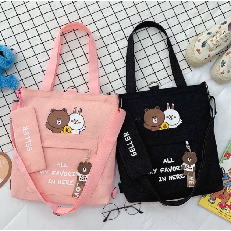 Túi Đeo Và Balo Hình Gấu 3in1