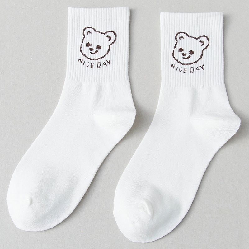 1 Đôi Vớ Vải Mềm Nhiều Màu Sắc Họa Tiết Đáng Yêu ISS1001 5 Kiểu Lựa Chọn Thời Trang