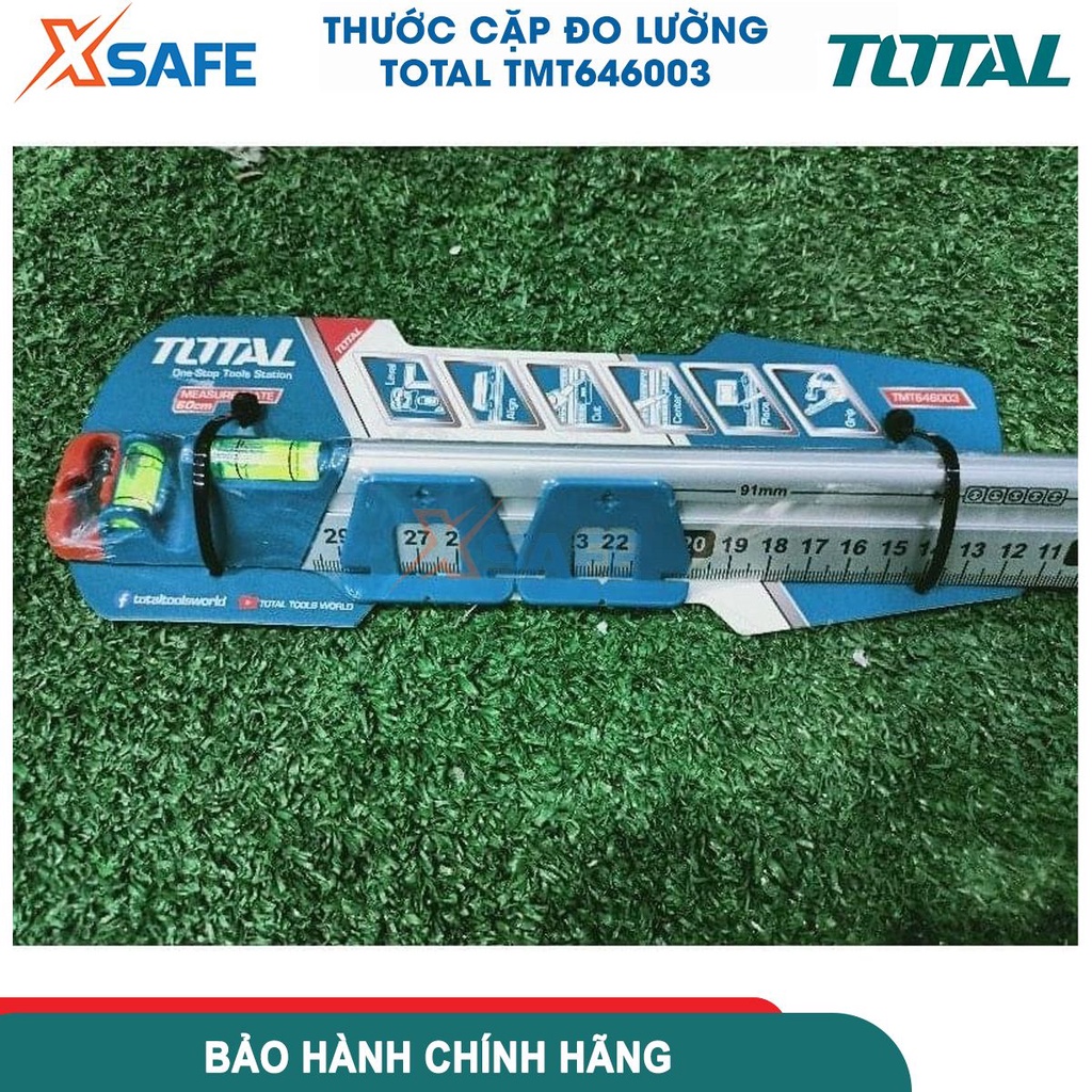 Thước cặp đo lường TOTAL TMT646003 chiều dài 60cm, thước nhôm 2 nút trượt dễ đọc, cấu trúc tam giác mạnh mẽ - CHÍNH HÃNG