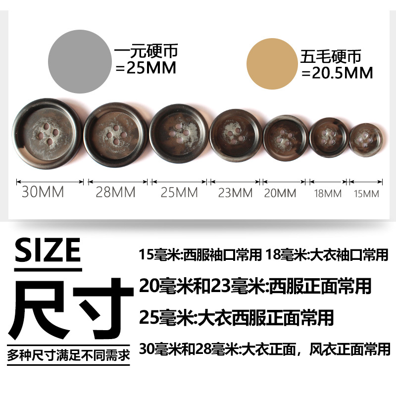 Set 100 Nút Tròn 4 Lỗ 15 / 18mm Làm Đồ Thủ Công