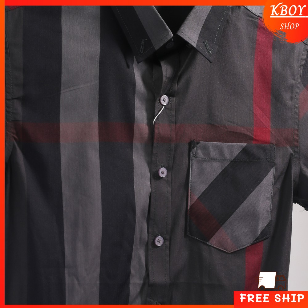 Áo Sơ Mi Nam Caro Kboy Shop Tay Ngắn Cotton Spandex Cao Cấp Form Rộng, Đẹp, Big Size Thấm Hút Mồ Hôi - T1954 - 1 | BigBuy360 - bigbuy360.vn