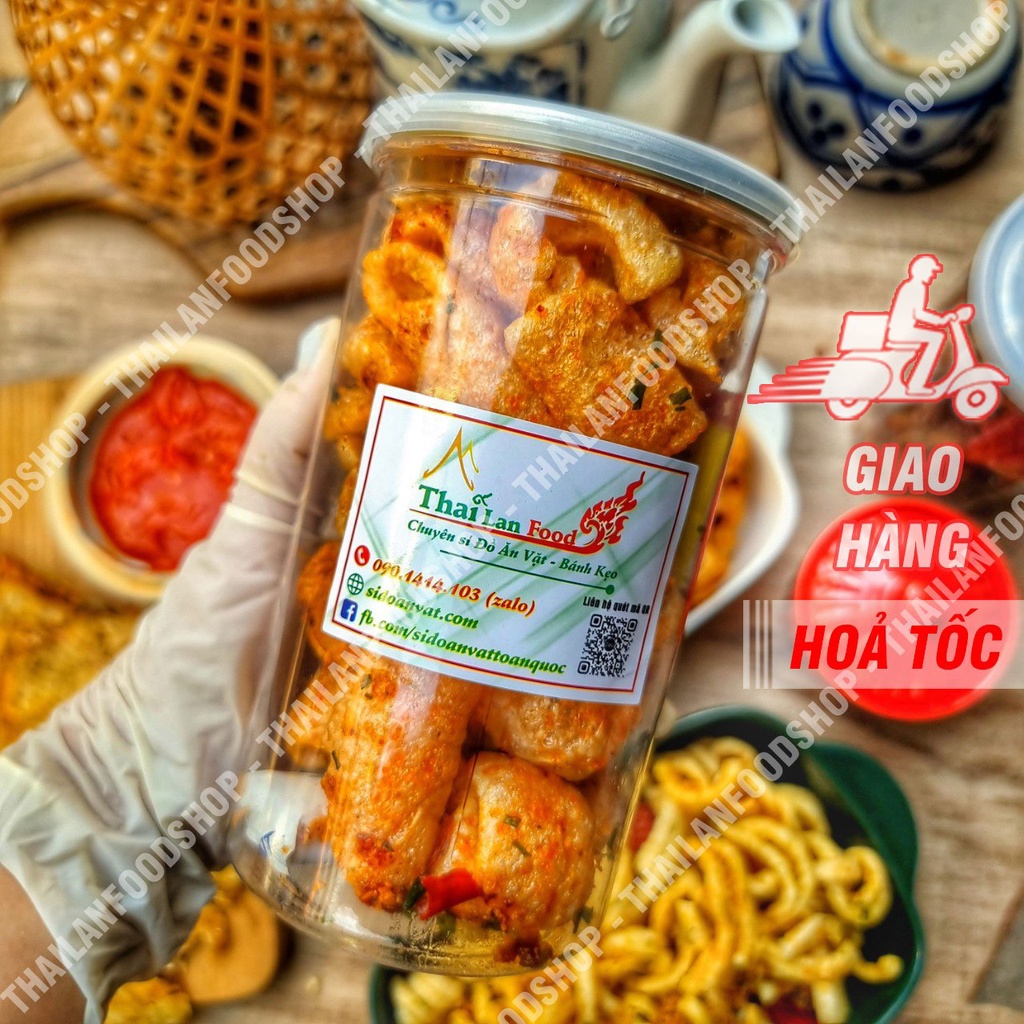 Da Heo Quay Giòn Sốt Mắm Tỏi Lon 130Gram