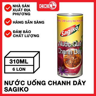 6 X 310ml Lon - Nước Uống Chanh Dây Sagiko - Halal - Nhà Sản Xuất Địa Phương