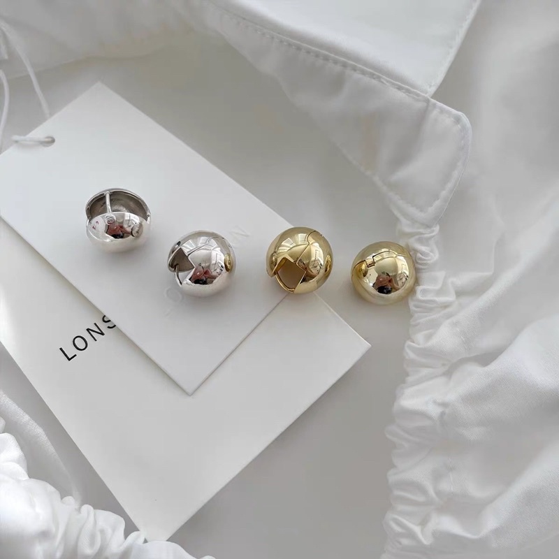 Bông tai hạt mạ kim loại thời trang