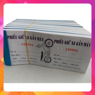 Phiếu Giữ Xe Máy Lớn - 10 cuốn- Phiếu Gửi Xe Máy Lớn
