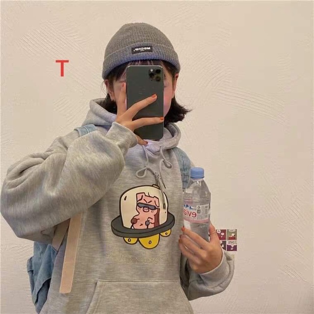 Áo hoodie lợn đĩa bay DTR1019