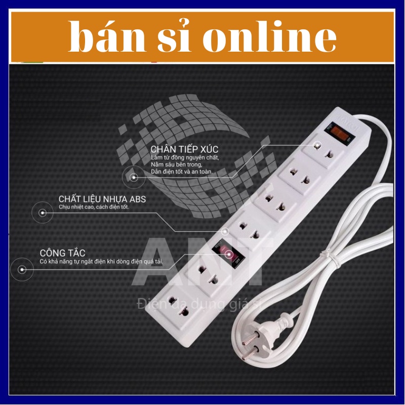 Ổ cắm điện HATO dây 5M chịu tải 600W