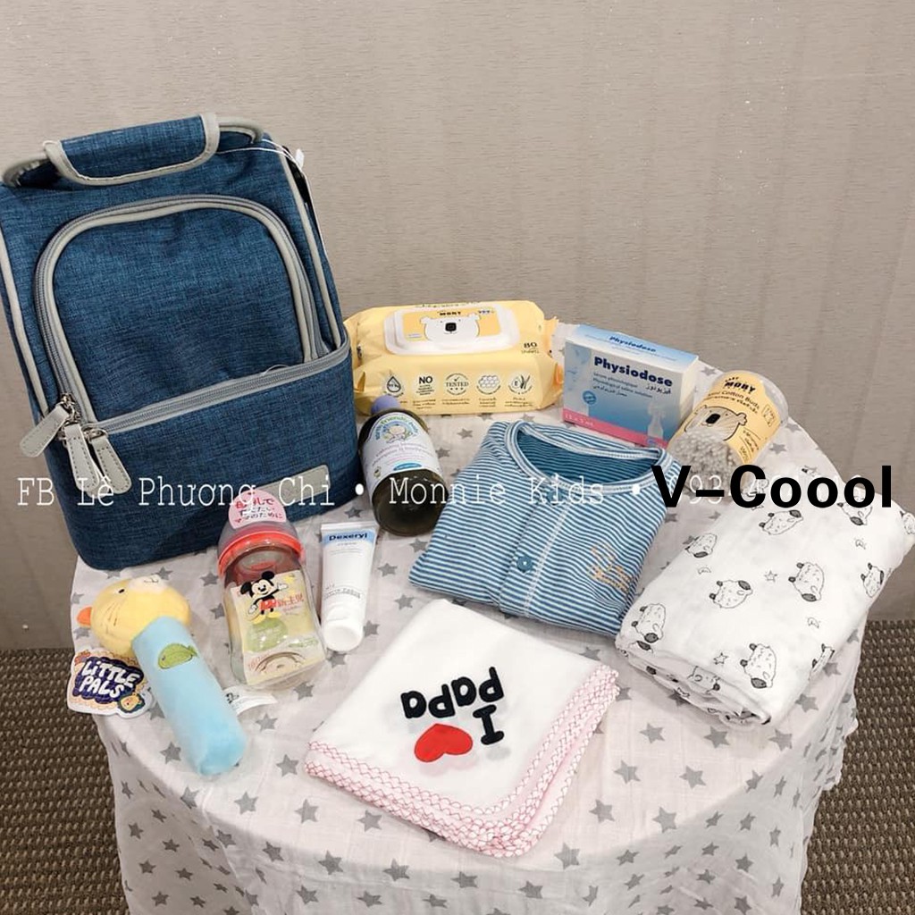 Balo cho mẹ bỉm sữa giữ nhiệt đa năng V-Coool, túi xách đựng đồ cho mẹ và bé - Monnie Kids