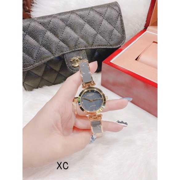 Đồng hồ thời trang nữ Sunrise đeo tay dây thép không gỉ mặt tròn dây lắc kính chống nước chống xước | BigBuy360 - bigbuy360.vn
