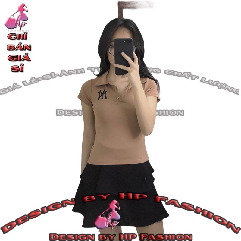 Áo thun nữ ôm body cổ bẻ polo thêu  phong cách hàn quốc cực dễ thương mẫu mới thời trang 2021 | BigBuy360 - bigbuy360.vn