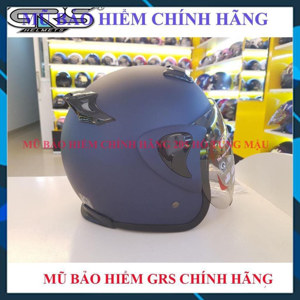 Mũ bảo hiểm 3/4 GRS A370 Tím than nhám [ Chính Hãng ]