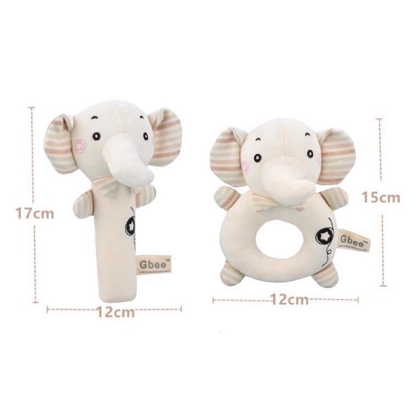 Thú Nhồi Bông Lục Lạc Cho Bé Sơ Sinh Gbee, Đồ Chơi Treo Xe Đẩy