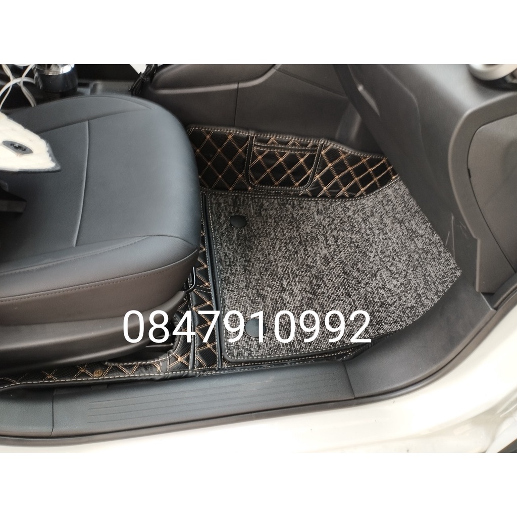 Thảm lót sàn 6D da cacbon cao cấp cho xe Nissan Almera 2021, không mùi, chống thấm nước tuyệt đối che phủ 90% sàn xe