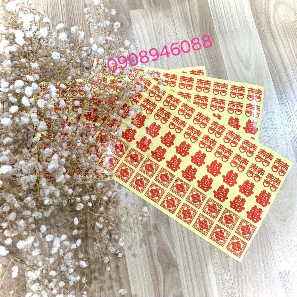 CHỮ HỶ DÁN TRÁI CÂY MÂM QUẢ ĐÁM CƯỚI ĐÁM HỎI