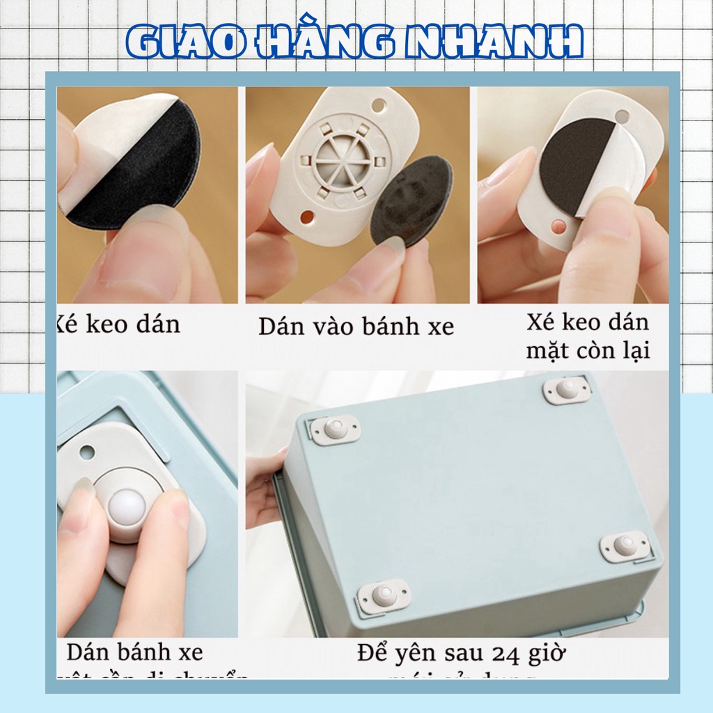 Bộ 4 Bánh Xe Dán Di Chuyển Thùng, Hộp - Xoay 360 Dễ Dàng,Siêu Bền, Chịu Lực Tốt 88257 Giao Hàng Nhanh 88