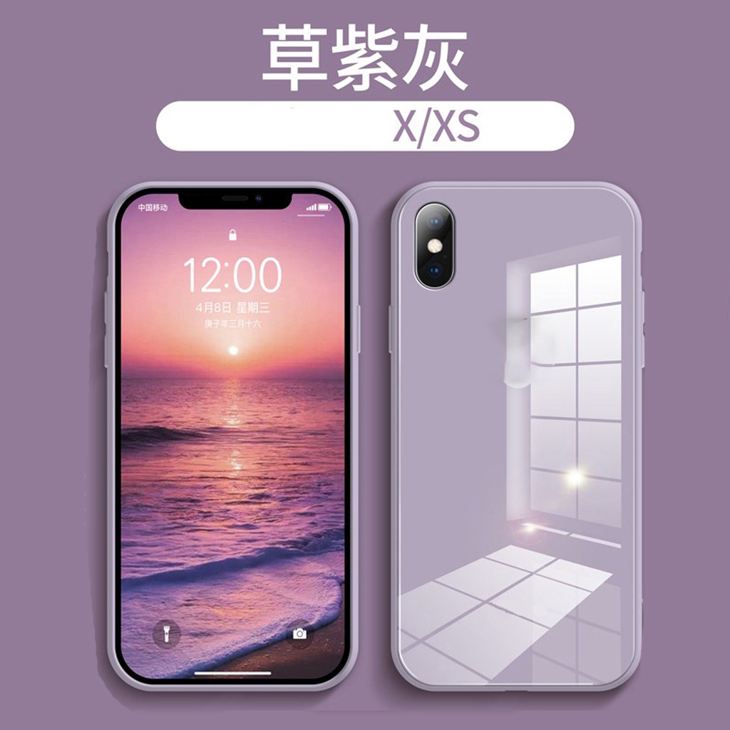 Kính cường lực khung silicon mềm Vỏ điện thoại 7 8 Plus X Xs Max XR 11 11Pro 11Pro Max