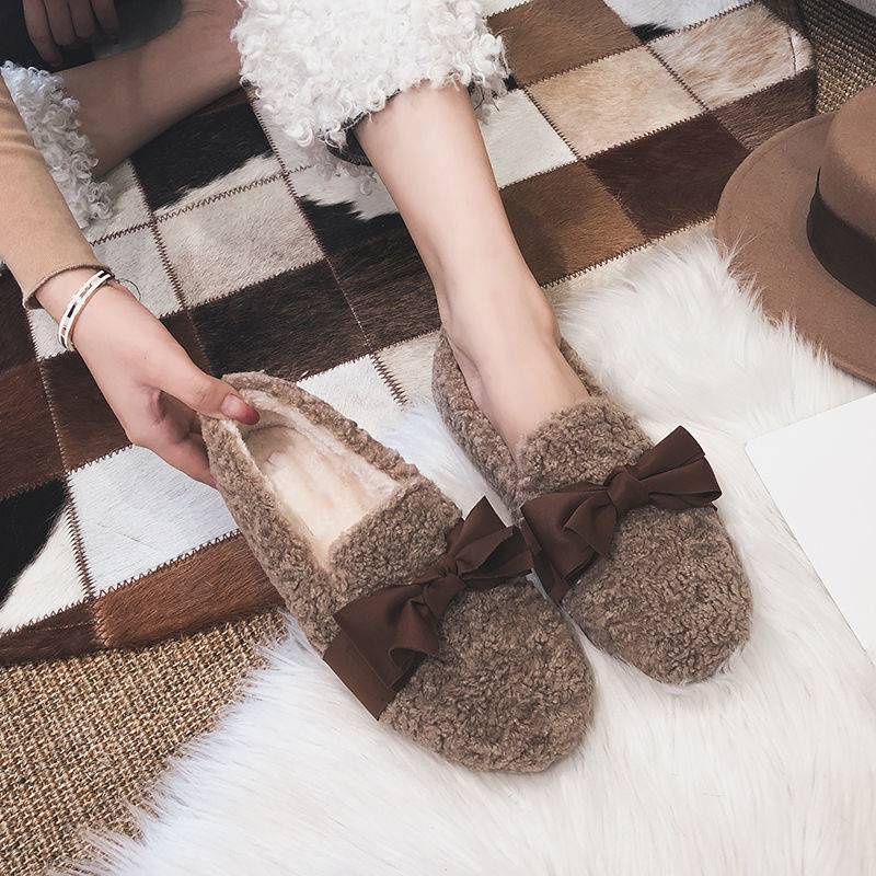 Giày Lông Dễ Thương Thời Trang Thu Đông Cho Nữ