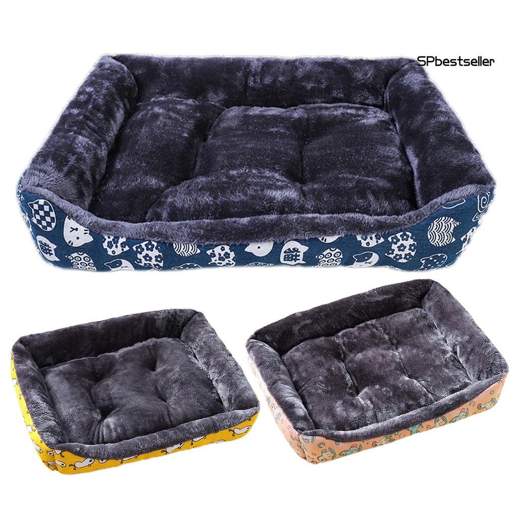 Giường Ngủ Hình Chữ Nhật Giữ Ấm Mùa Đông Cho Thú Cưng