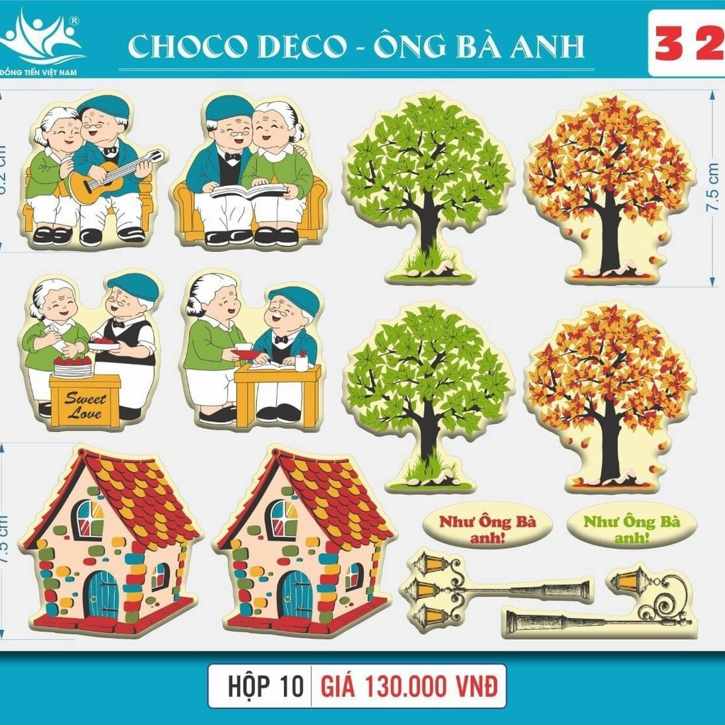 [SIÊU RẺ❤️] – Khuôn socola - Ông Bà - Trang trí bánh sinh nhật bánh kem