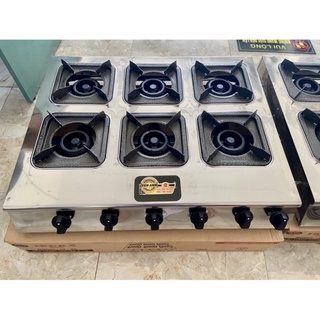 Bếp gas 6 lò 6 cửa- bếp mỳ cay 6 lò 6 cửa - bếp bánh xèo 6 cửa 6 lò