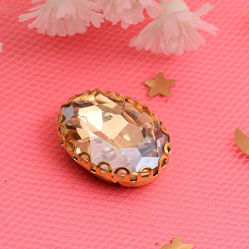 Set 20 Viên Đá Hình Oval 10x14mm Dùng Để Trang Trí Đồ Thủ Công