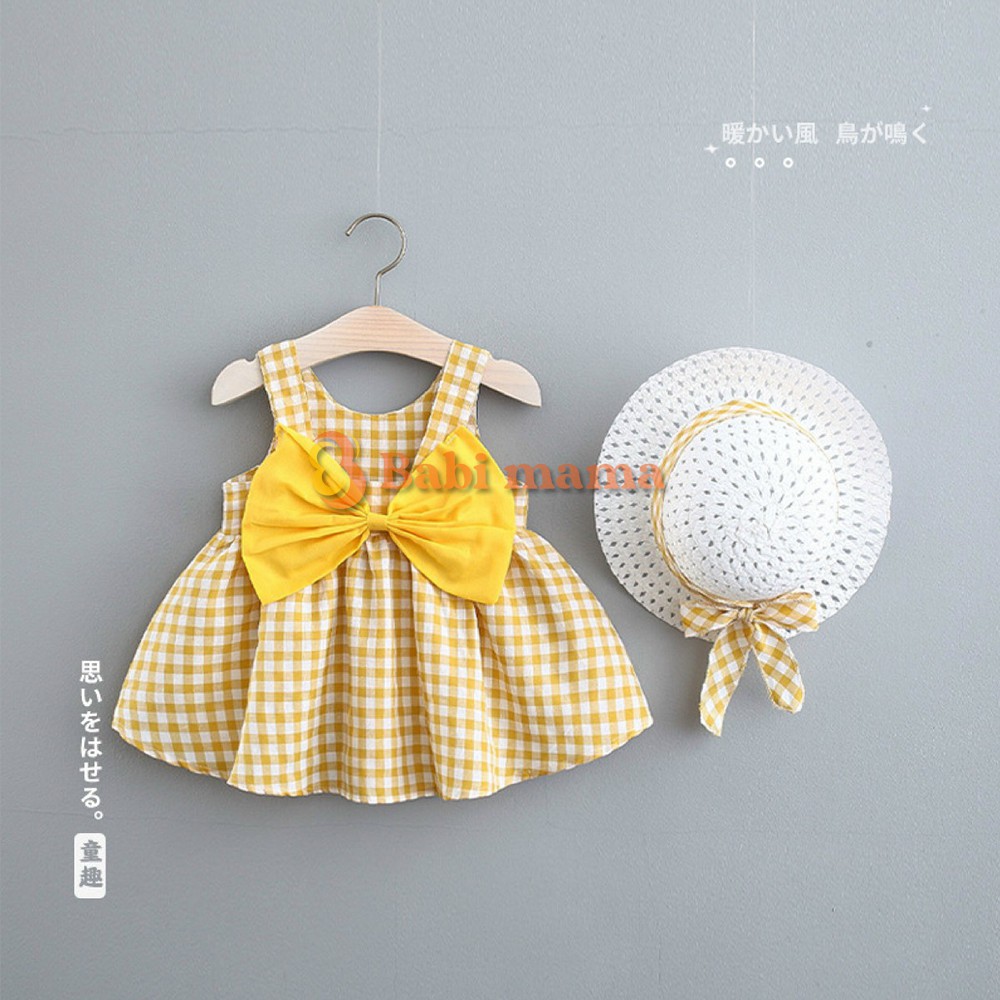 Set Váy Bé Gái Kèm Mũ Nơ Đáng Yêu Cho Bé Từ 6-18kg V23-2021