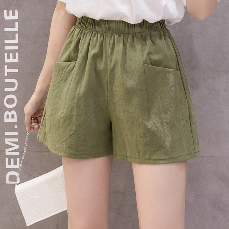 Quần Short Thể Thao Cotton Lanh Lưng Cao Thời Trang Cho Nữ