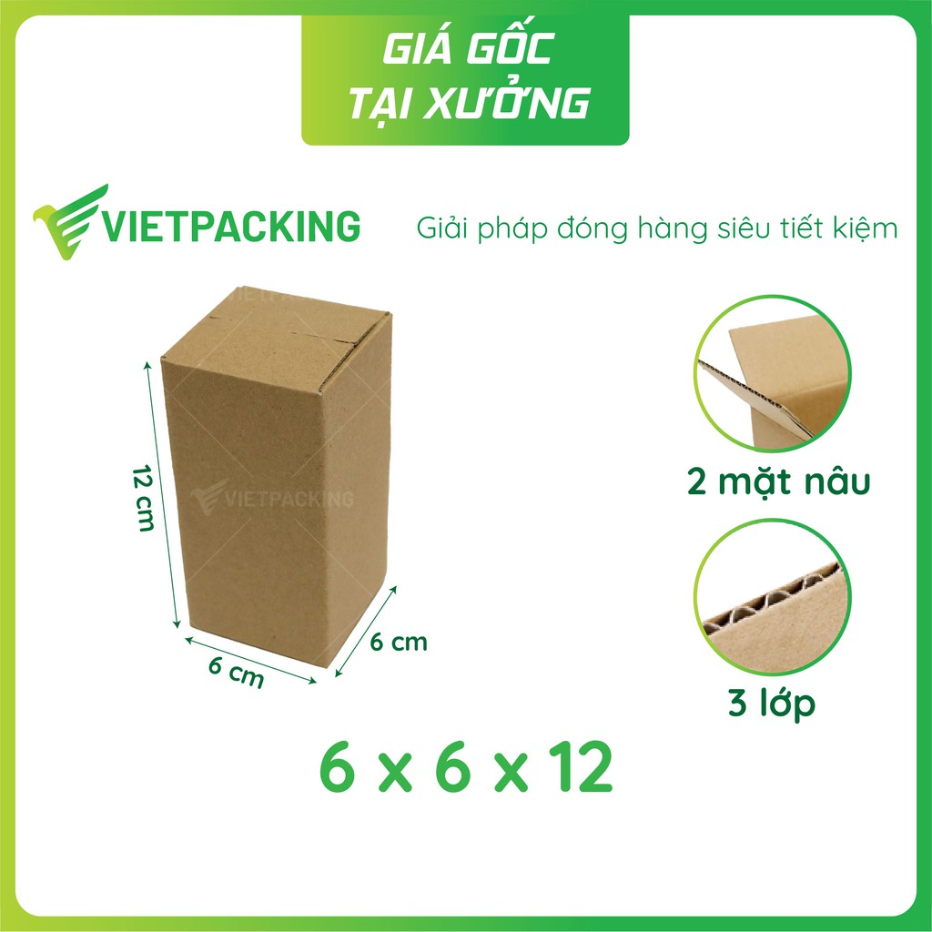 [SIÊU HOT] 50 Hộp carton đựng mỹ phẩm size 6x6x12 siêu đẹp