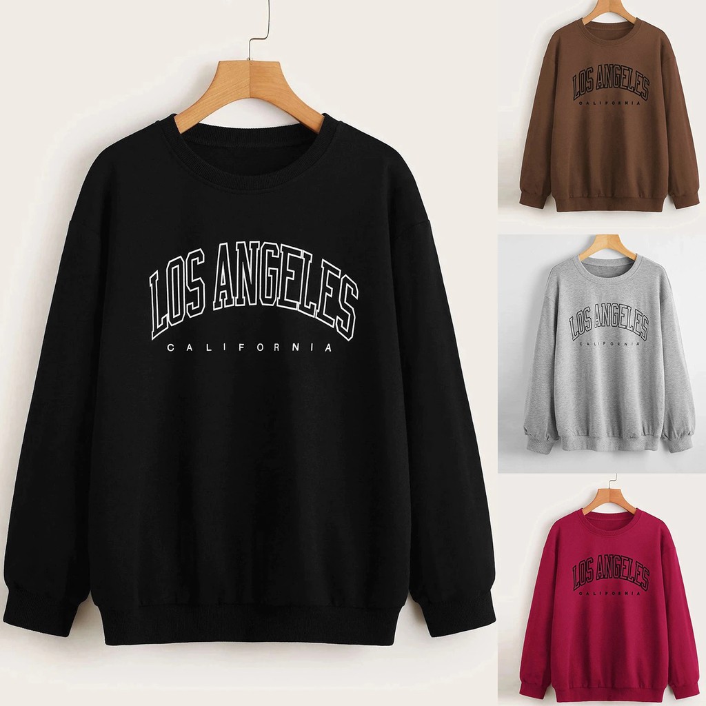 Áo Sweater In Chữ Cổ Tròn Dài Tay vải rất dày dặn form rộng