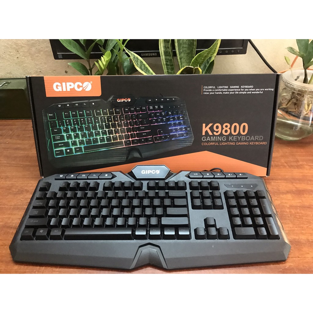 Bàn Phím Giả Cơ Chơi Game K9800 Gipco Có Led , Cổng Usb