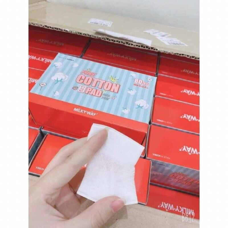 Bông tẩy trang Cotton Pad Milky Pad mềm mại mịn màng hộp 80 miếng
