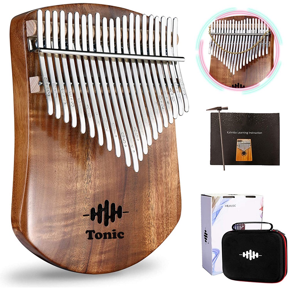 Đàn kalimba 21 phím gỗ Maple MP001-  Tonic tặng búa chỉnh âm, giấy dán trang trí, túi chống sốc x3 hàng chính hãng