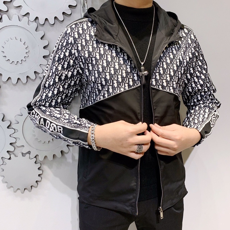Áo khoác gió thời trang cho nam thương hiệu Dior CD cao cấp hoạ tiết chữ