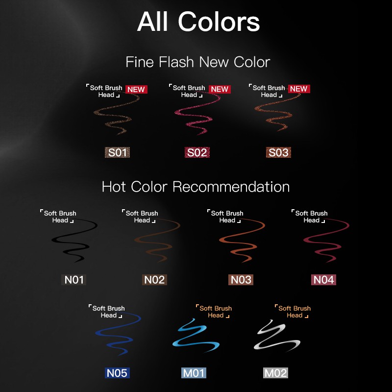 Bút kẻ mắt Colorkey dạng lỏng lâu trôi không thấm nước 0.5g